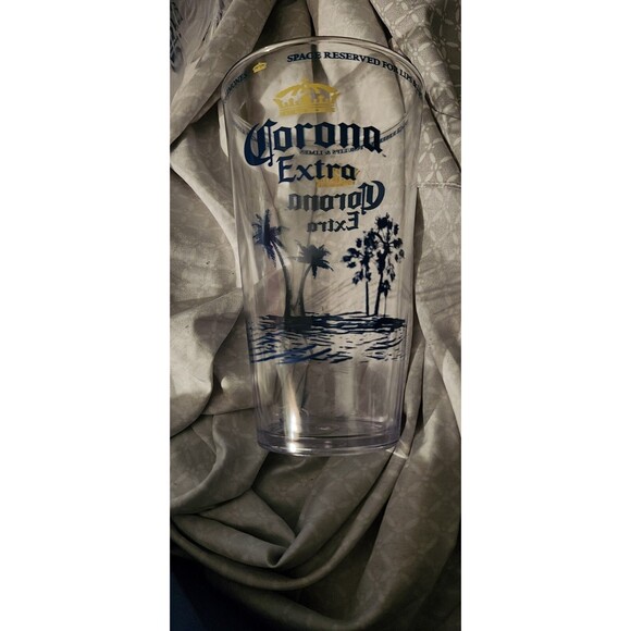 Set of 3 Corona Extra Plastic Pint Cups 16oz Palm Tree Logo New Barware - Picture 3 of 7